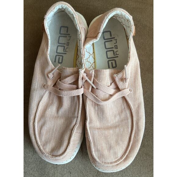 Hey Dude Shoes - Hey Dude Wendy Sparkling Rose Women’s Size 9 Slip On Loafers Casual Shoes